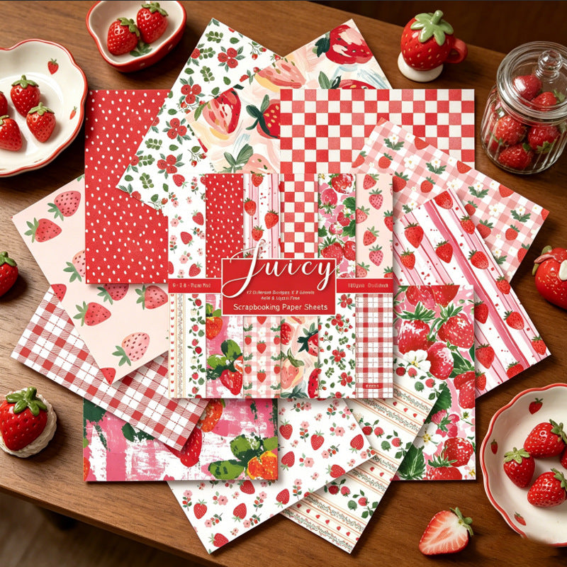 6 inch Strawberry Scrapbook Paper Pad SKP611