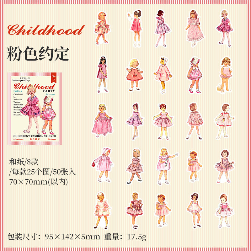 50 Pcs Childhood Kid Stickers TNPD
