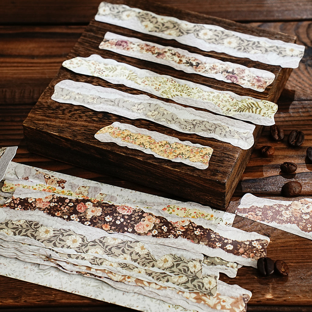 30 Pcs Vintage Floral PET Stickers HYSZ