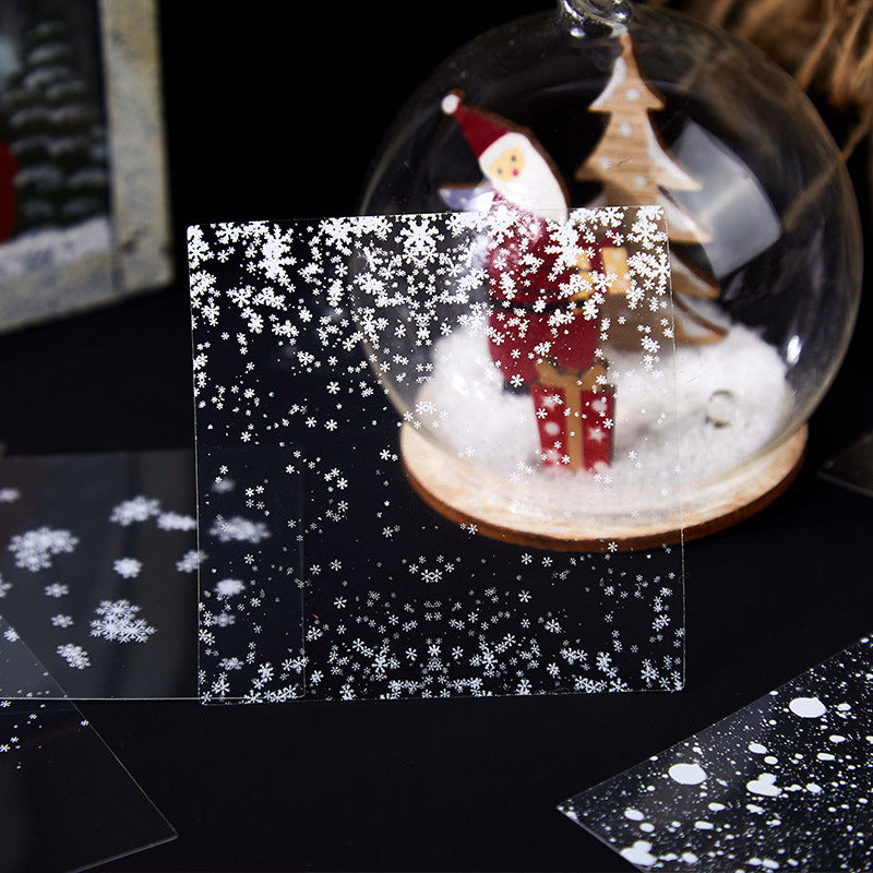 1 Roll Snow Themed PET Stikcers JRYX