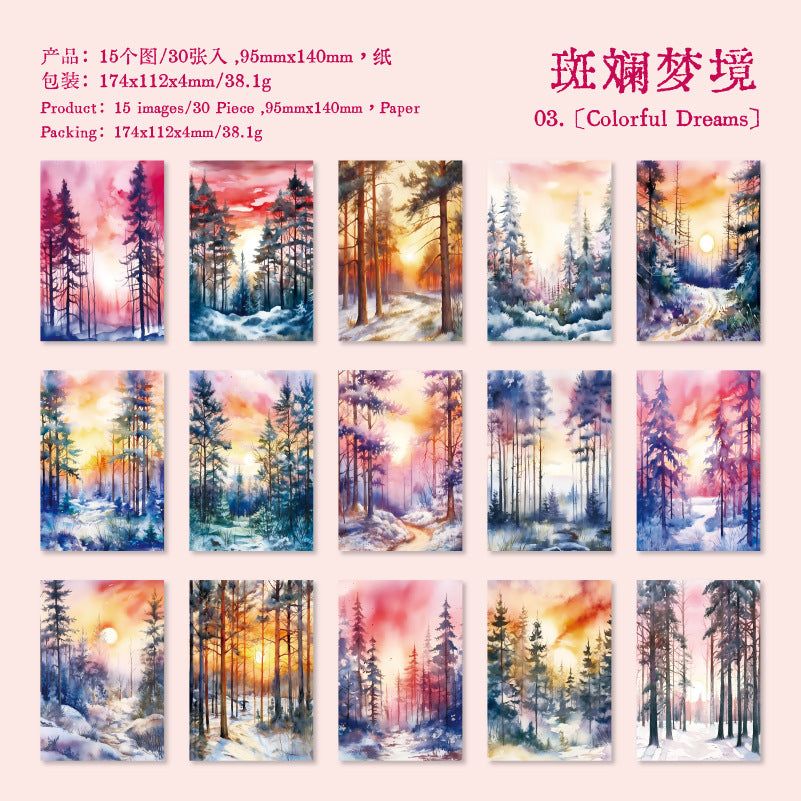 30 Sheets Winter Snow Landscape Scrapbook Paepr DRXS