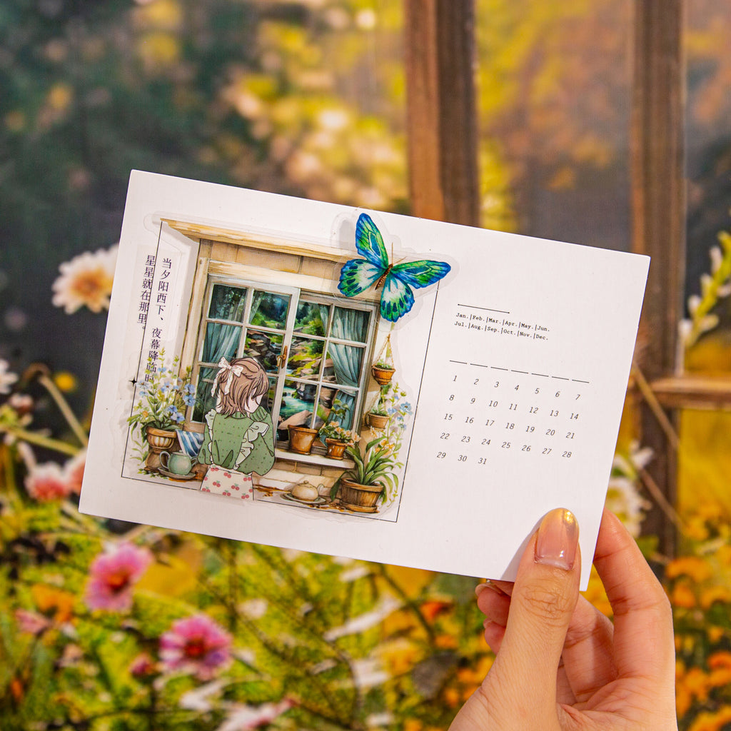 10 Pcs Windows Garden PET Stickers SJCJ