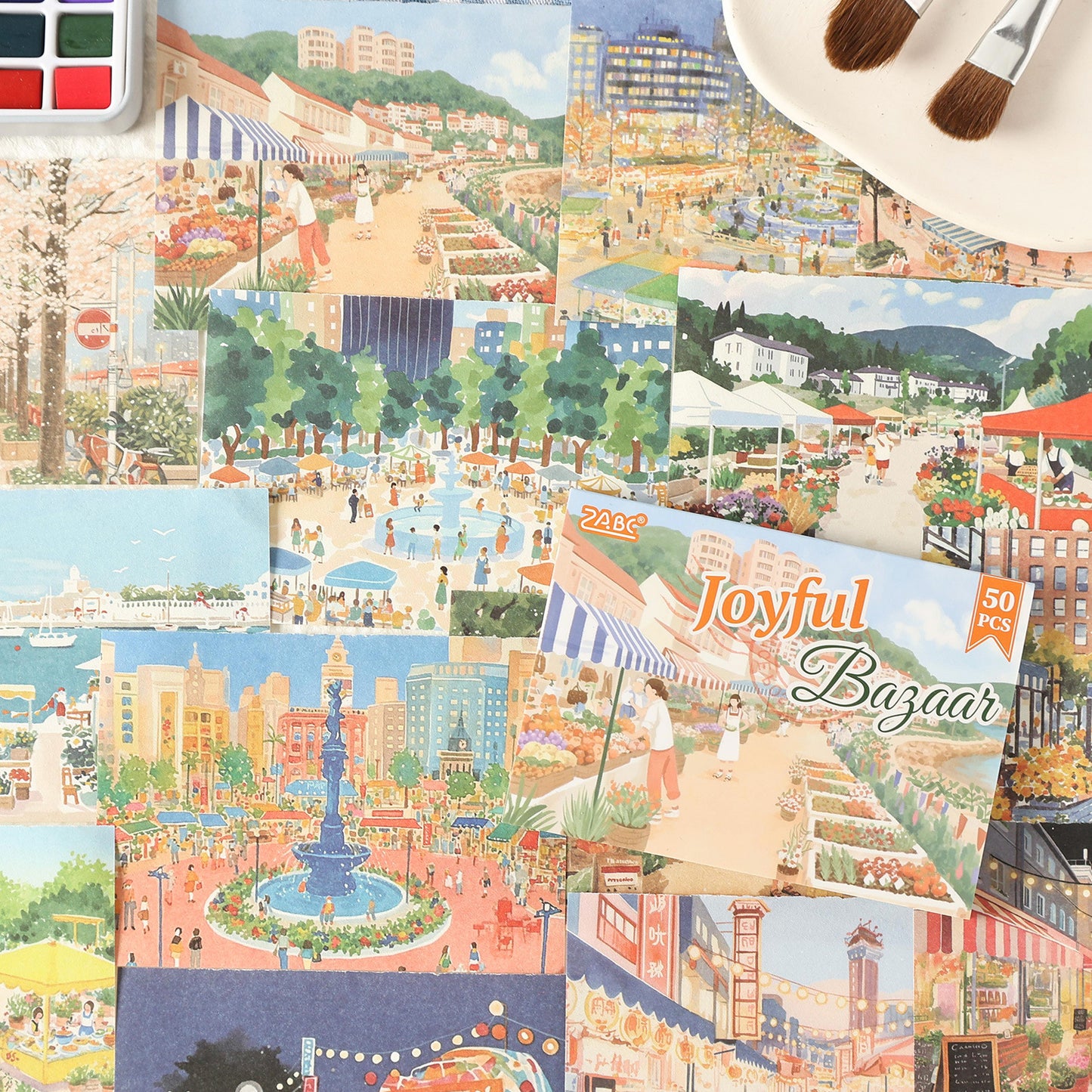 50 Sheets Watercolor Landscape Journal Paper ZYHG