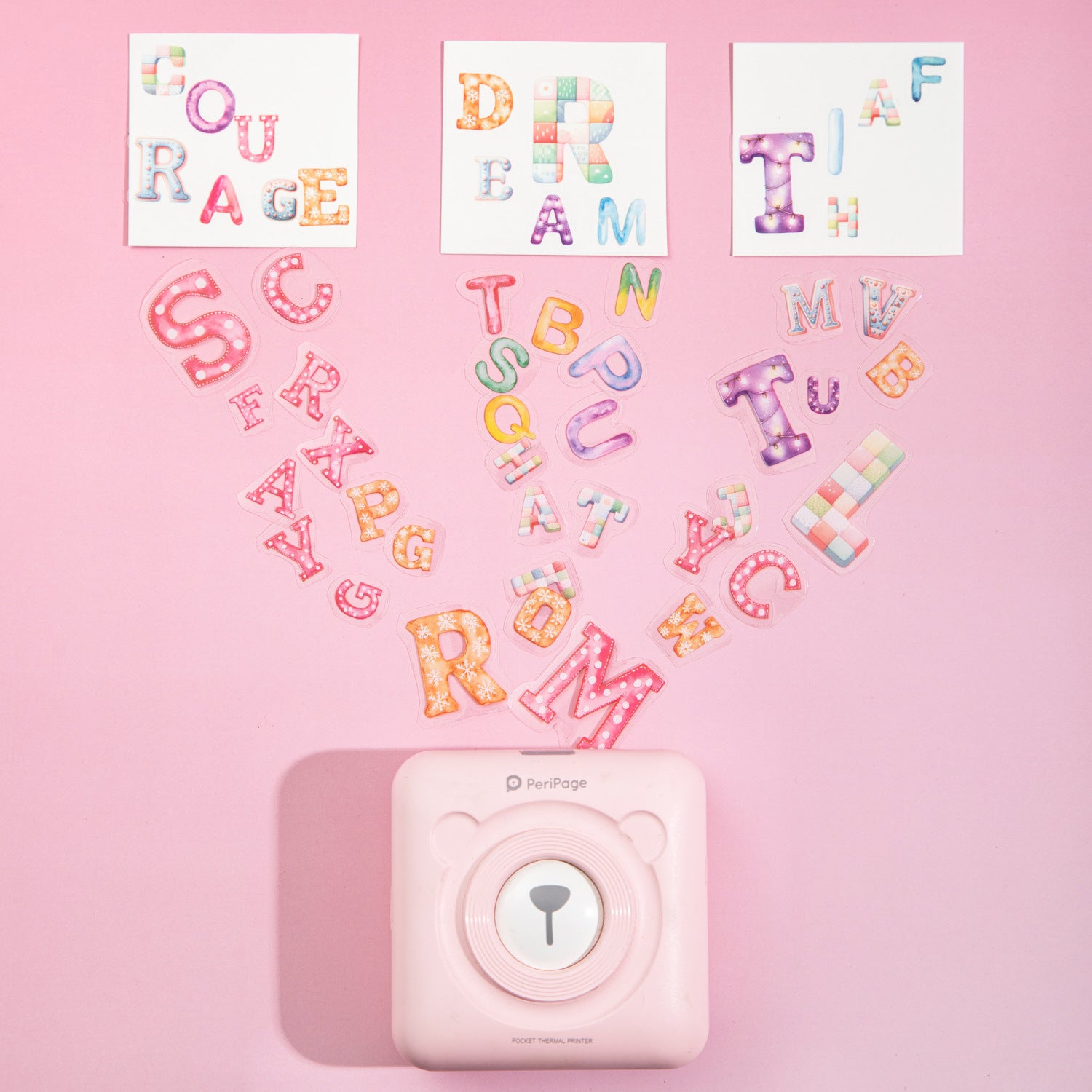 1 Roll Colorful Letter PET Stickers Tape ZMLY