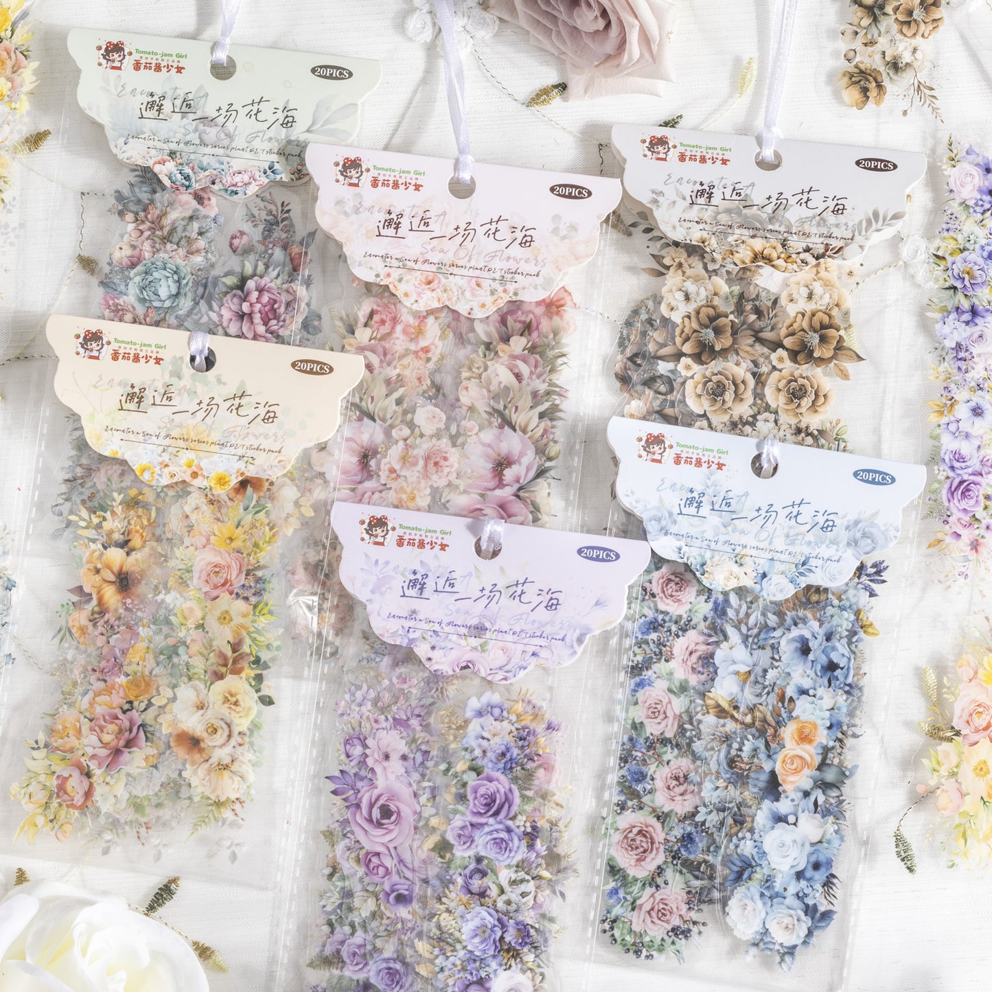 20-Pcs-Flowers-PET-Stickers-XHYCHH