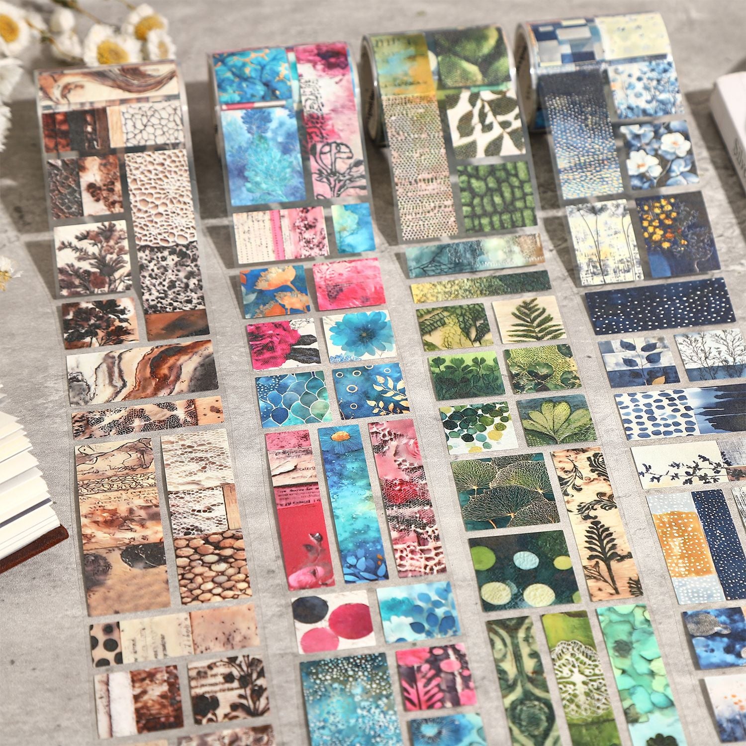 1 Roll Vintage Watercolor Botanical PET Stickers Tape HYMJ