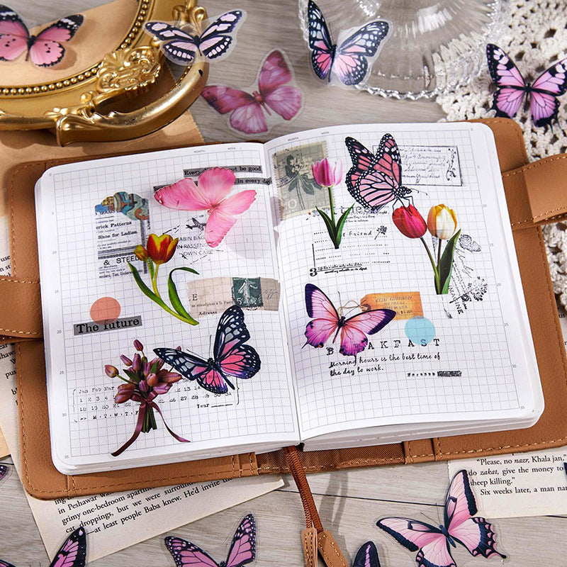 40 Pcs Butterfly PET Stickers DCJL