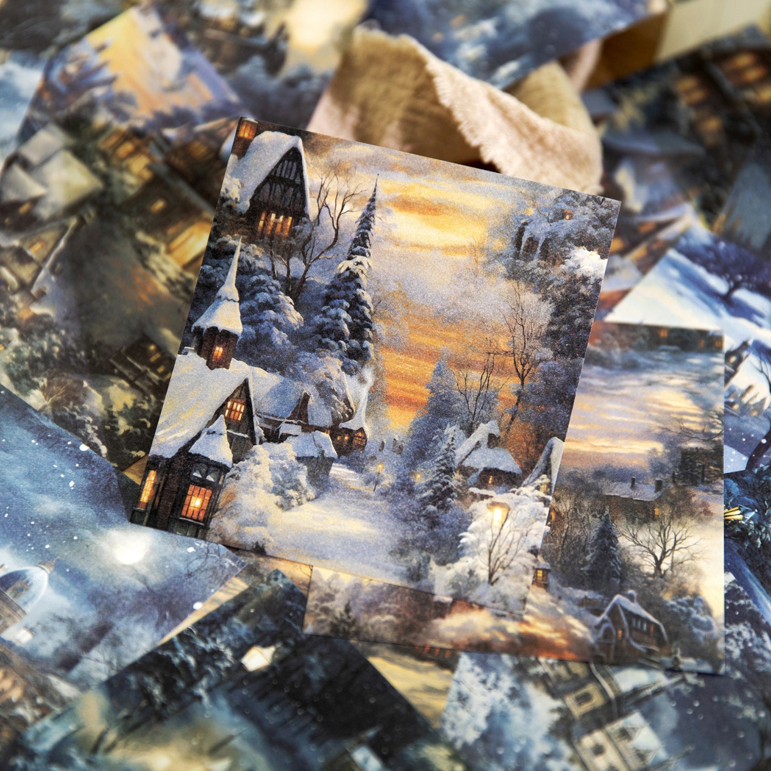 40 Pcs Vitnage Landscape Scrapbook Paper JRHXQ