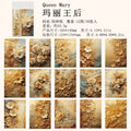 30 Pcs 3D Lace Floral Vintage Amber Scrapbook Paper