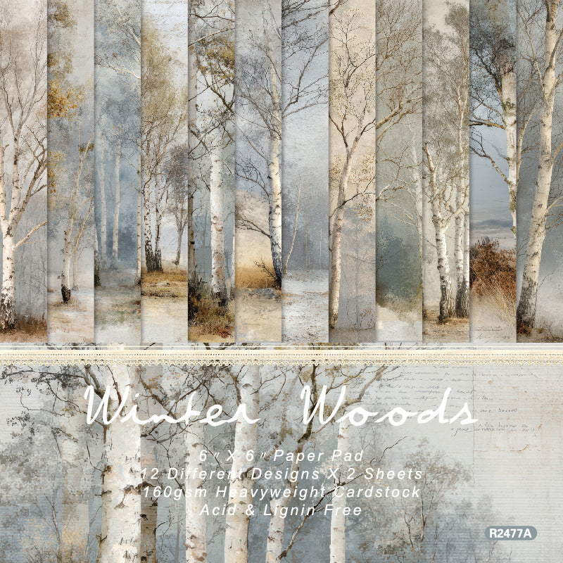 6 Inch Winter Woods Scrapbook Paper Pad