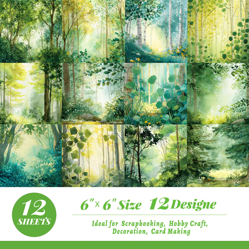 6 inch Forest Scrapbook Paper Pad PA830