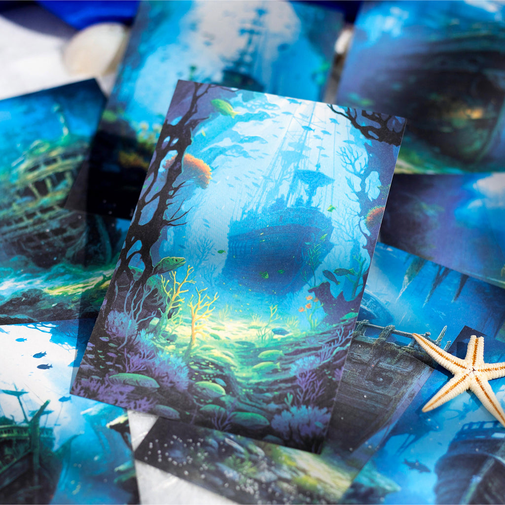 30 Pcs Ocean Theme Scrapbook Paper HDYJ