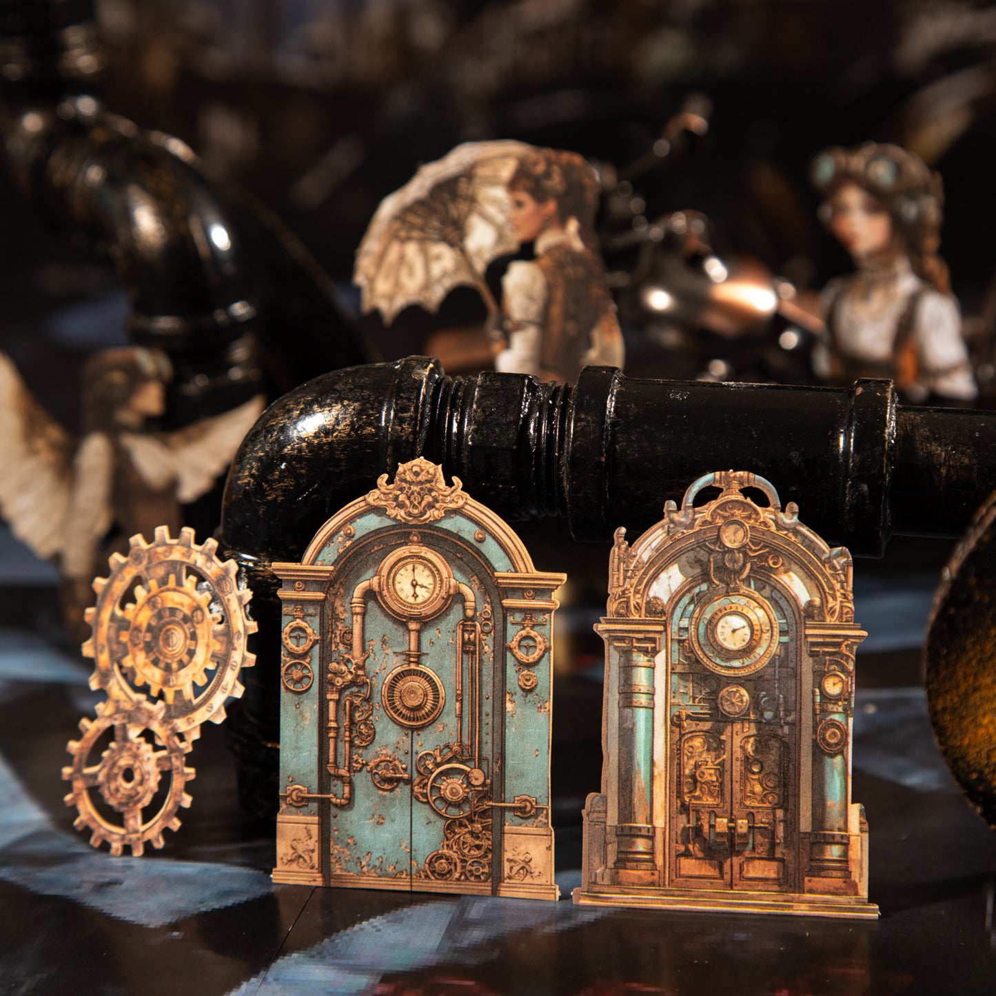 15 Pcs Vintage Punk Cardstock Stickers ZQHXL