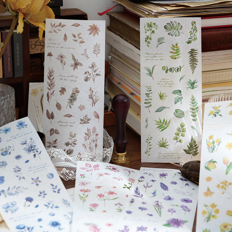 4 Pcs Die Cut Plant Stickers LCHX