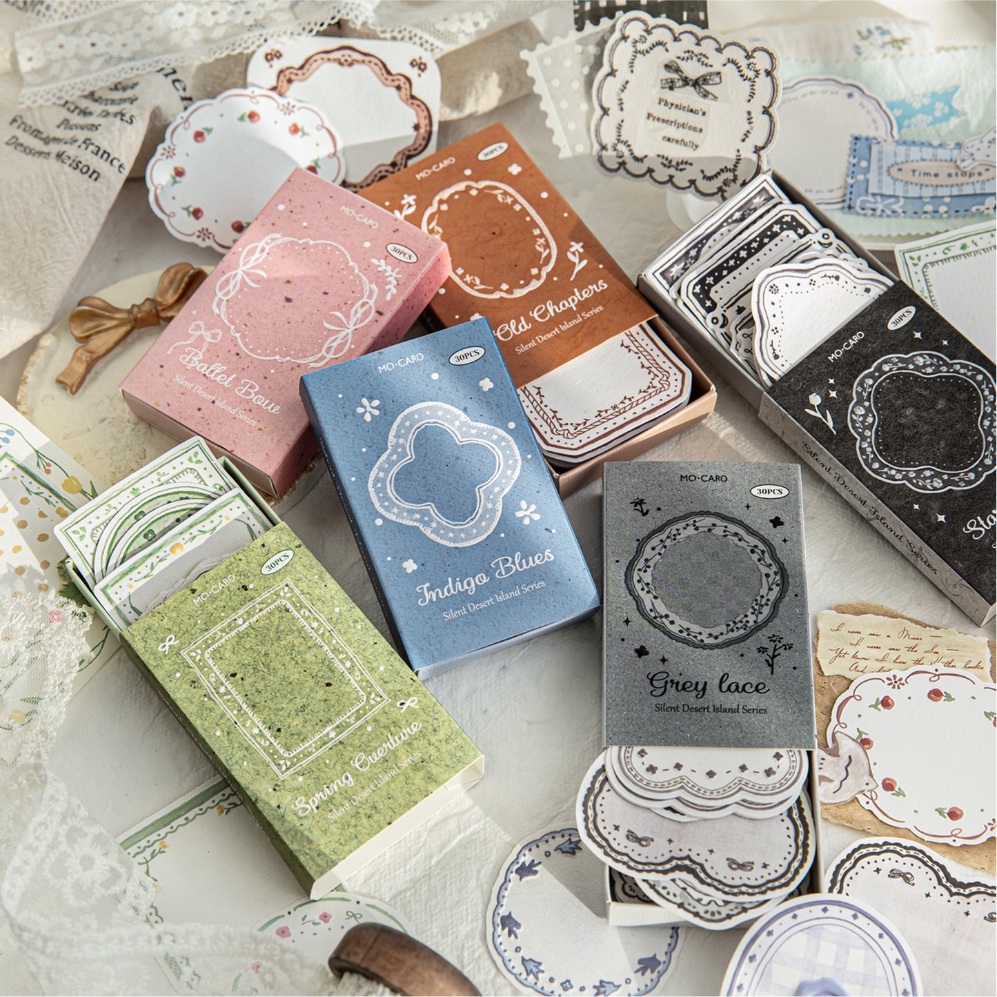 30 Pcs Vintage Notepad Stickers WSHD