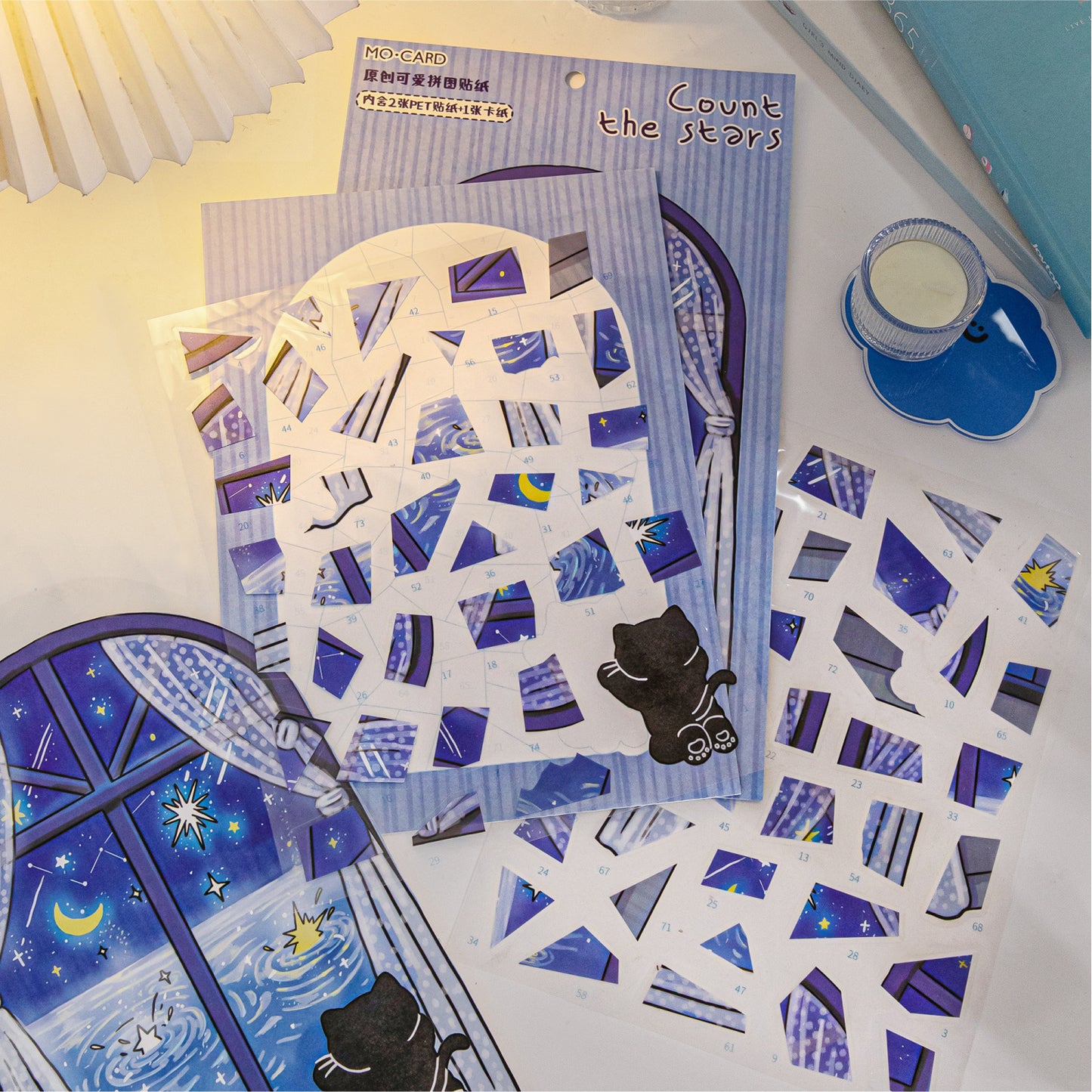 Cat Theme Puzzle Stickers Kti XHMXL