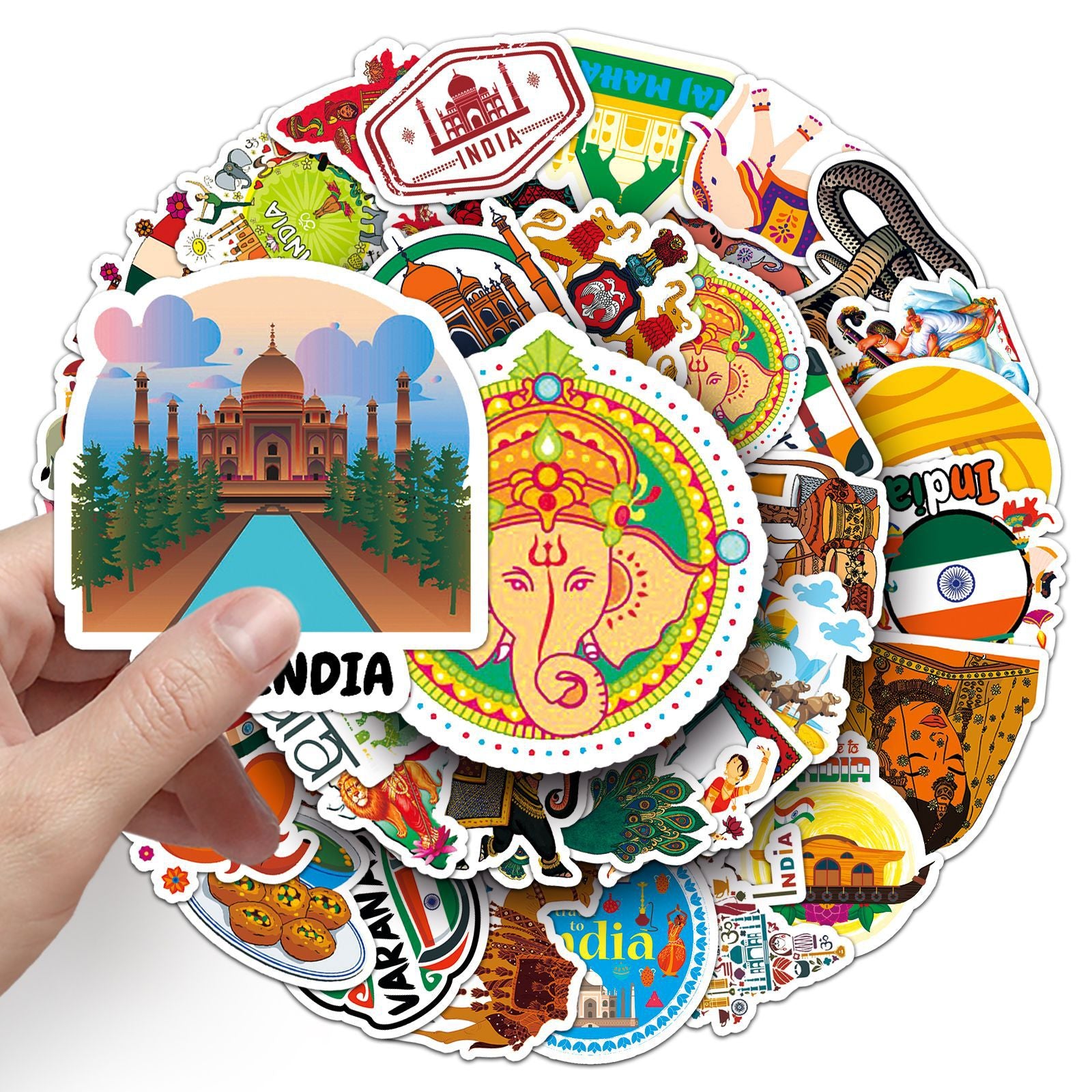 50Pcs India Travel Vinyl Stickers TRV03