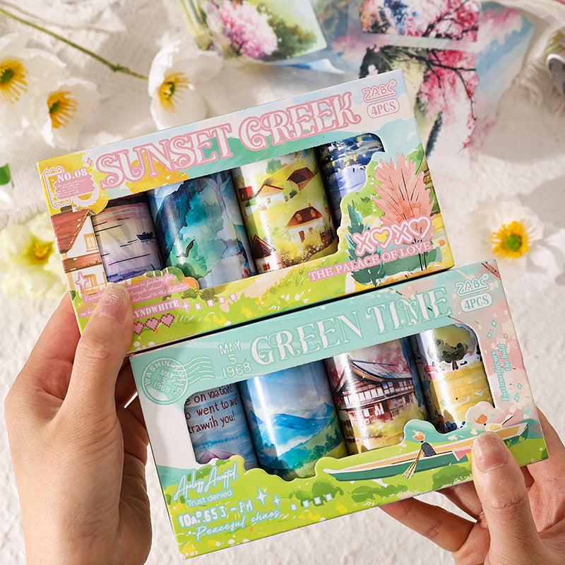 4 Rolls Landscape PET Stickers Tape LYLY