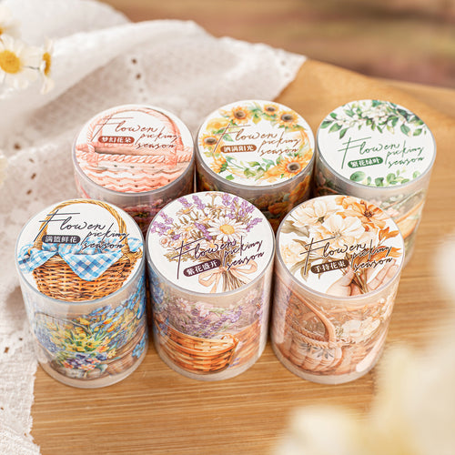 1 Roll Flower Basket PET Stickers Tape CHSJ