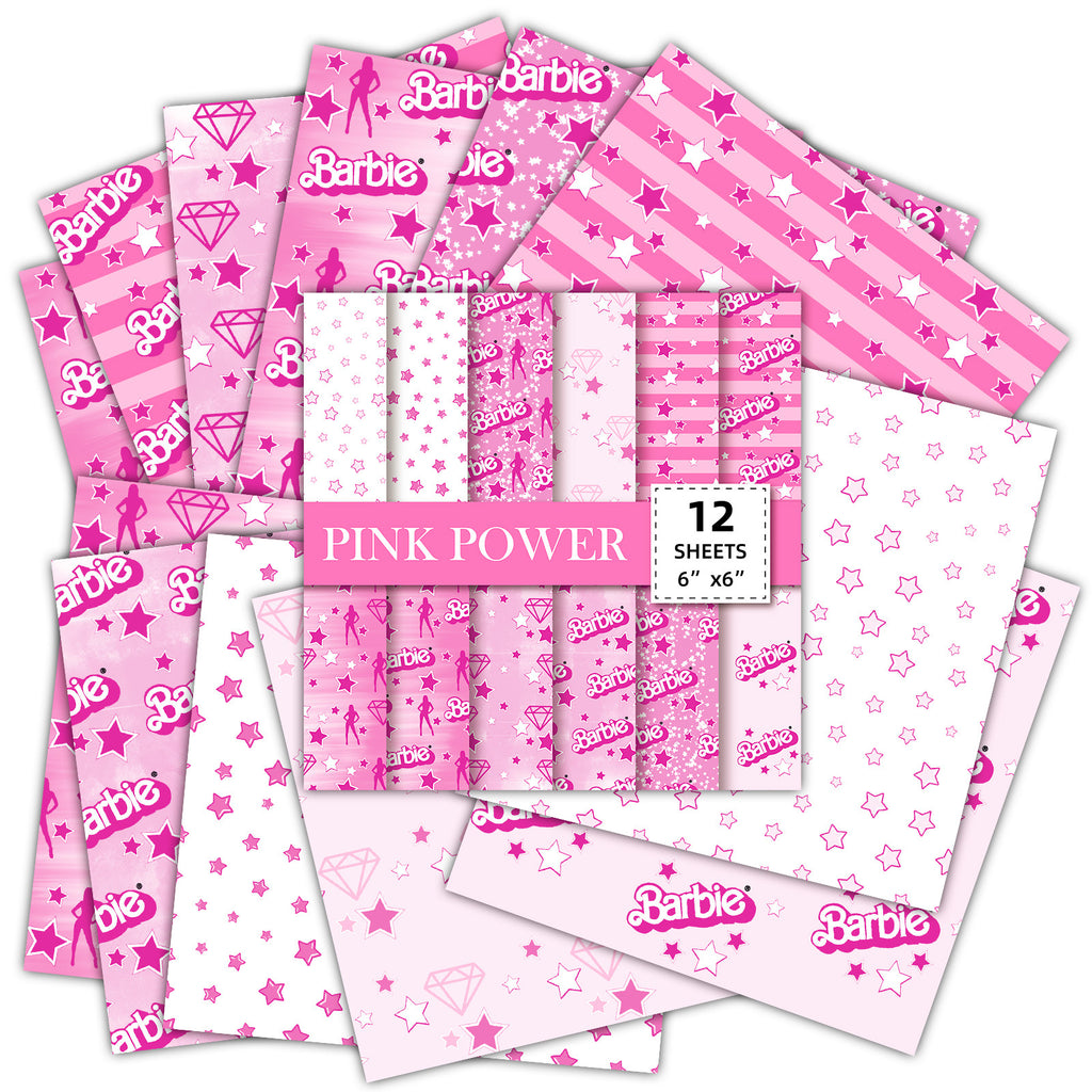 6 inch Pink Barbie Scrapbook Paper Pad PA311