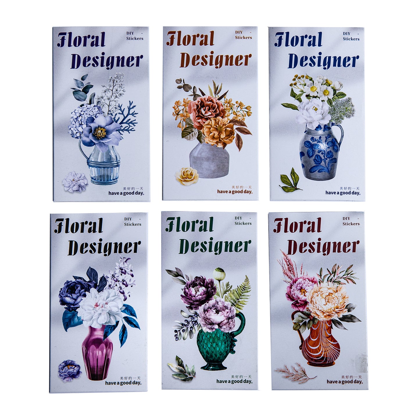 20 Pcs Flower Vase PET Stickers ZYHYS