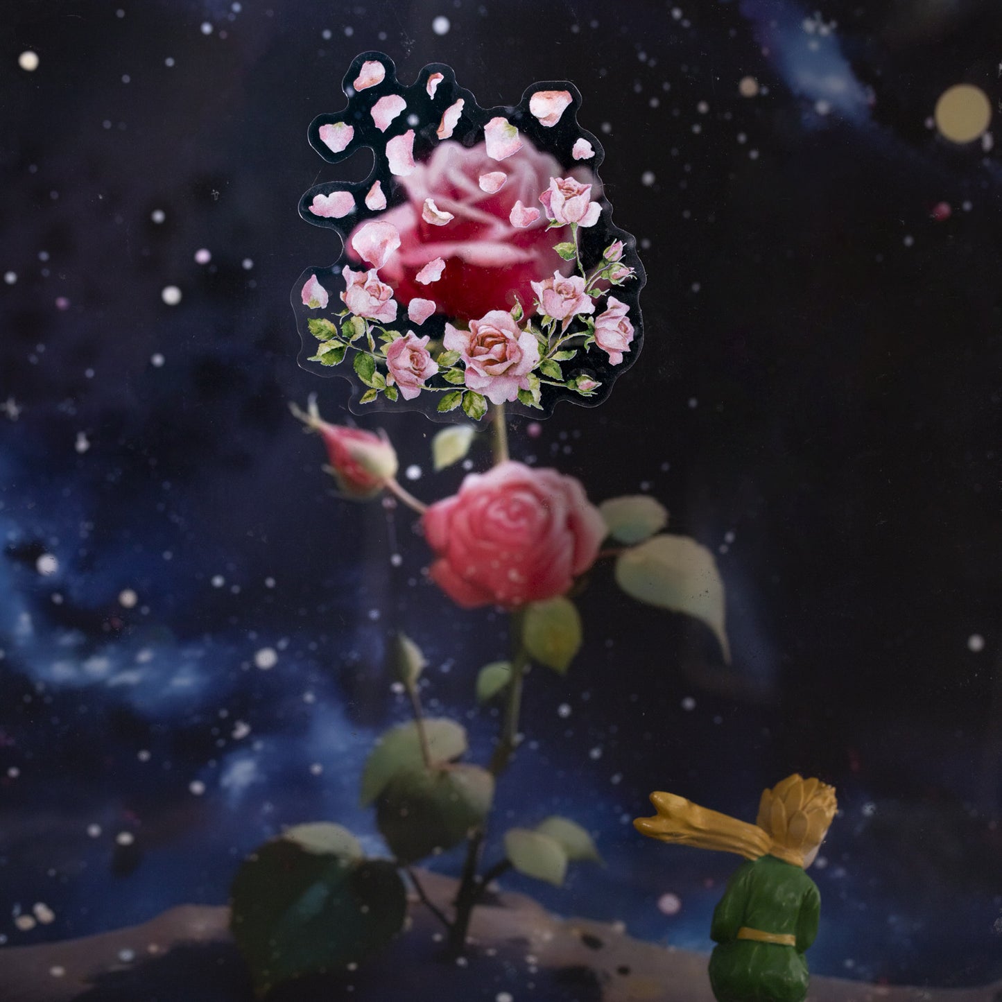 8 Pcs Blooming Flowers Leaf PET Stickers ZFXL