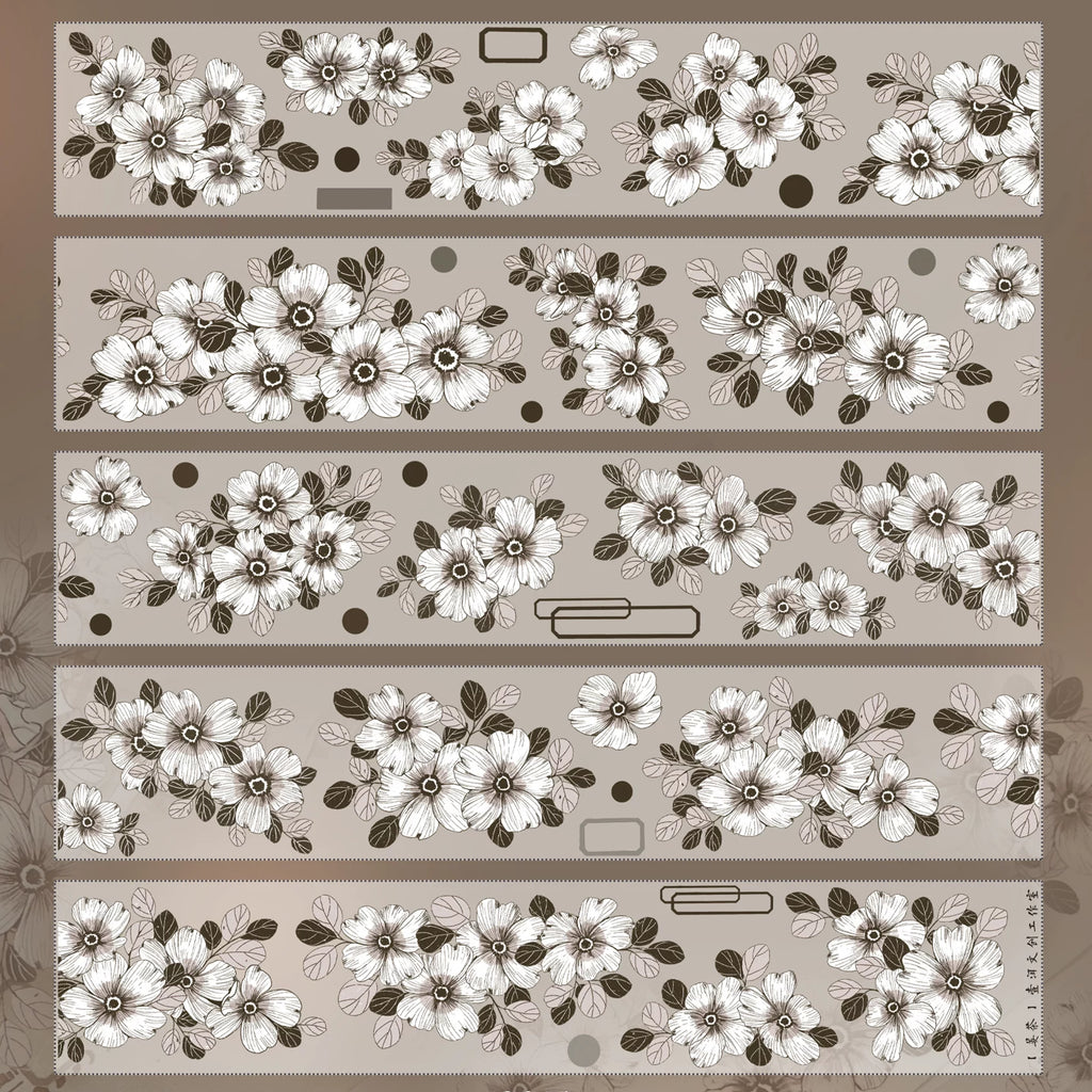 Floral Decorative Tape Rolls- Ginger Tea Warmth