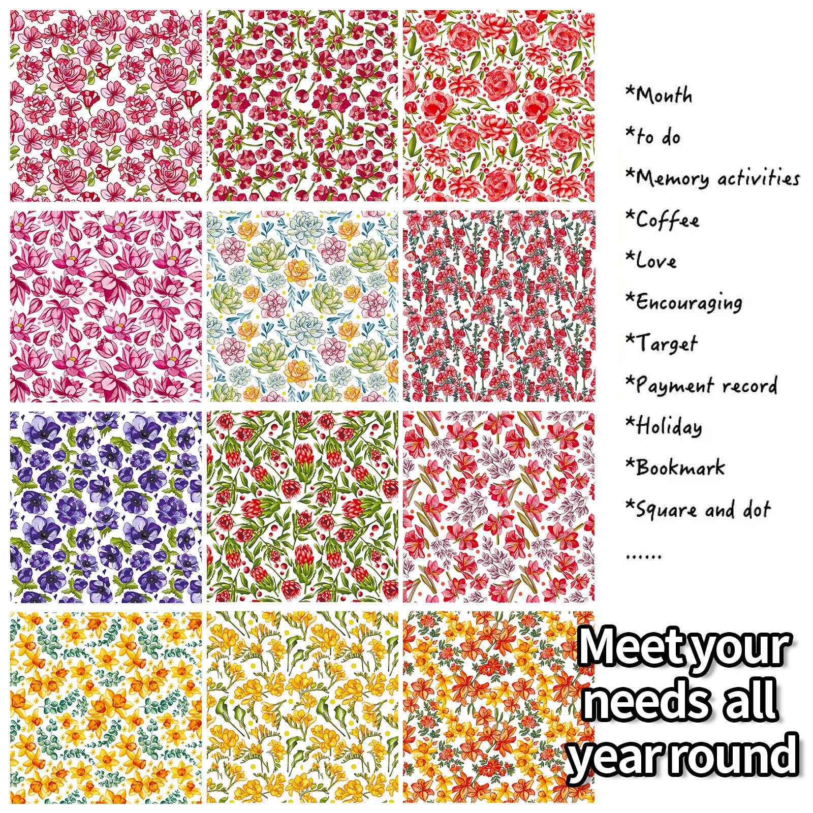 6 inch Flower Scrapbook Paper Pad PA270