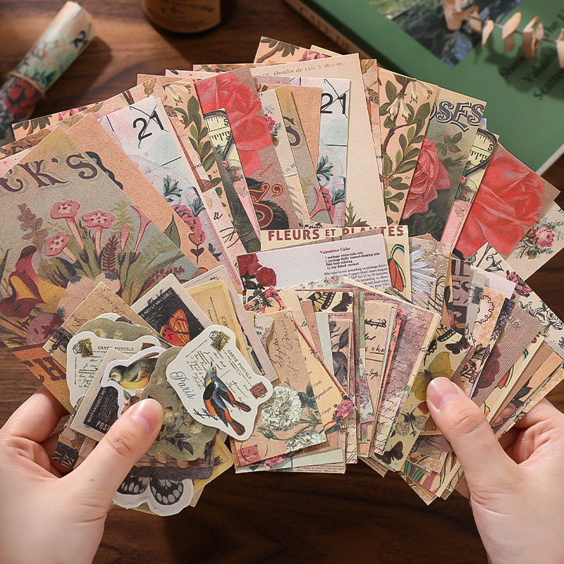 100 Pcs Vintage Junk Journal Paper YJSX