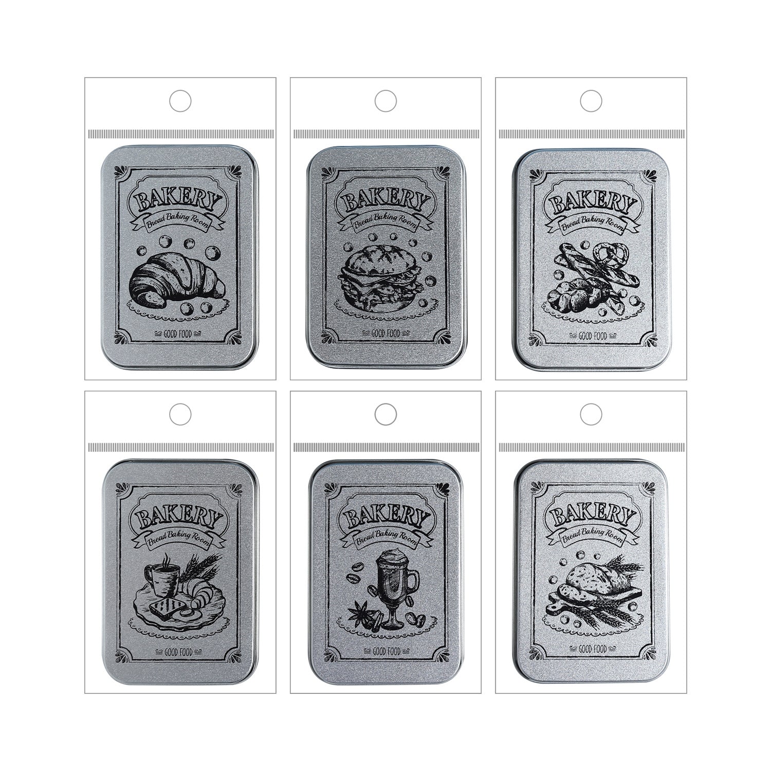 100 Pcs Bread Dessert PET Stickers with Collection Box MBHBS