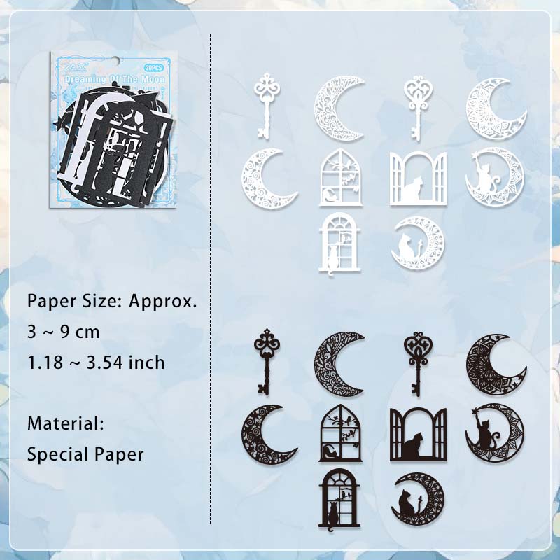 20 Pcs Hollow Cutout Scrapbook Paper FSJY