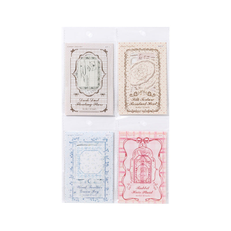 40 Pcs Lace Floral Writable Stickers KLZJ