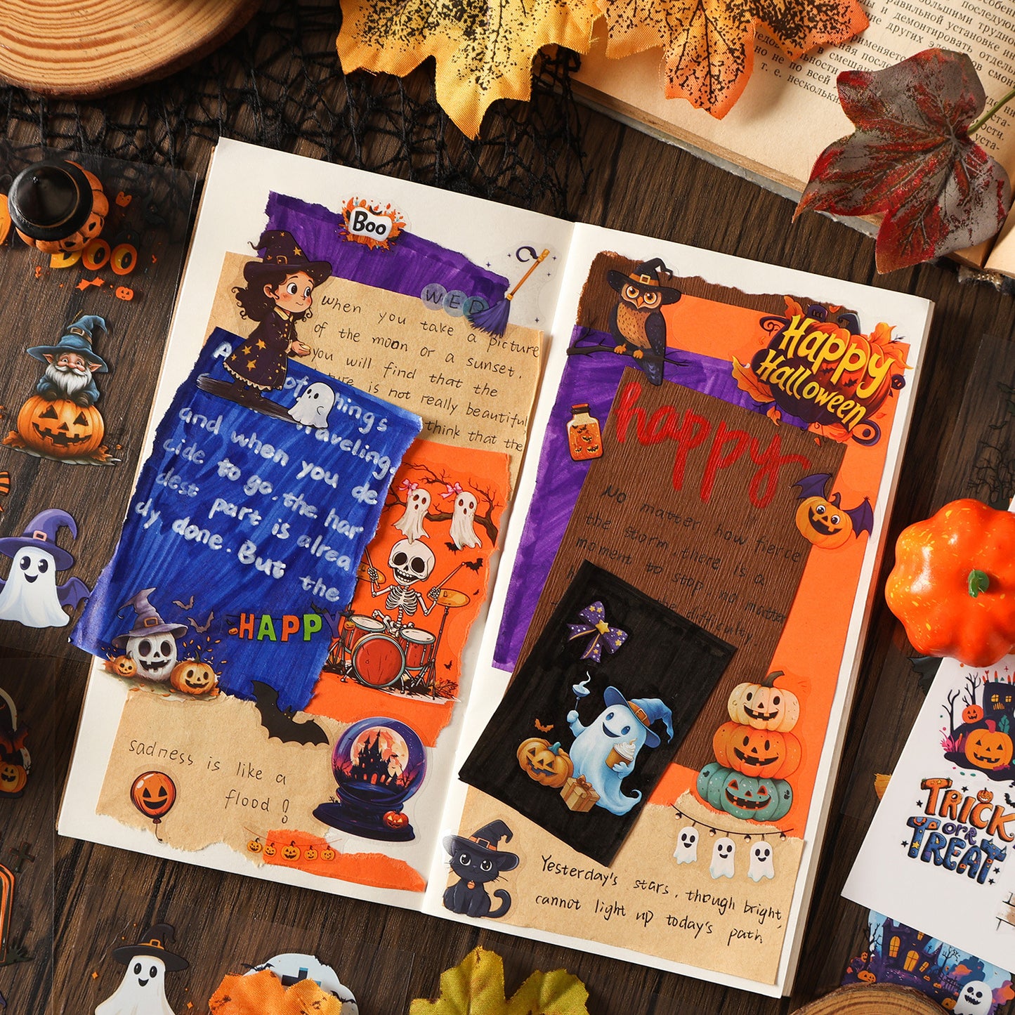 20 Sheets Holloween Theme Stickers Book WSGB