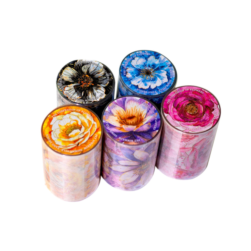 1 Roll PET Flowers Stickers Tape HDGB