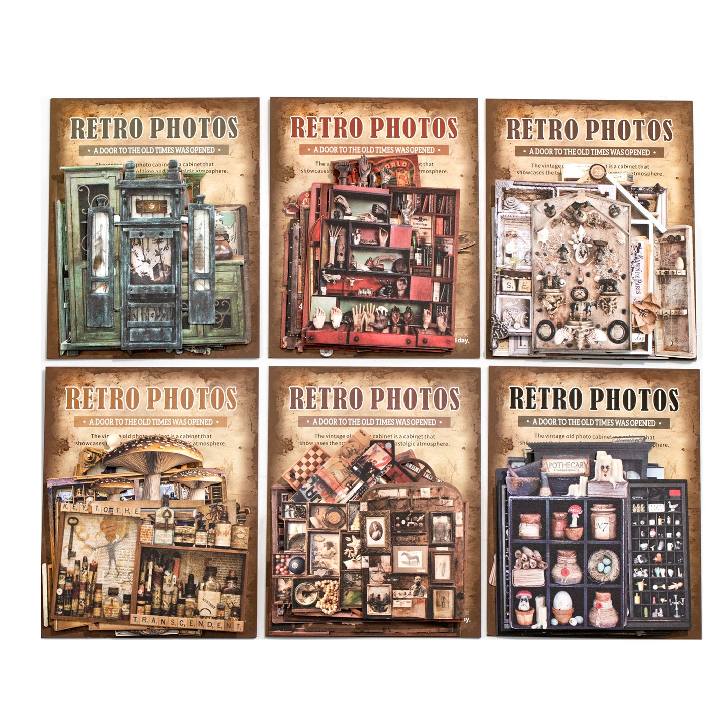 10 Pcs Vintage Shelf Journal Stickers FGJY