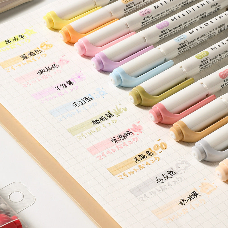 Zebra Mildliner WKT7 Double-Sided Highlighter - Mild Chrysanthemum Yellow