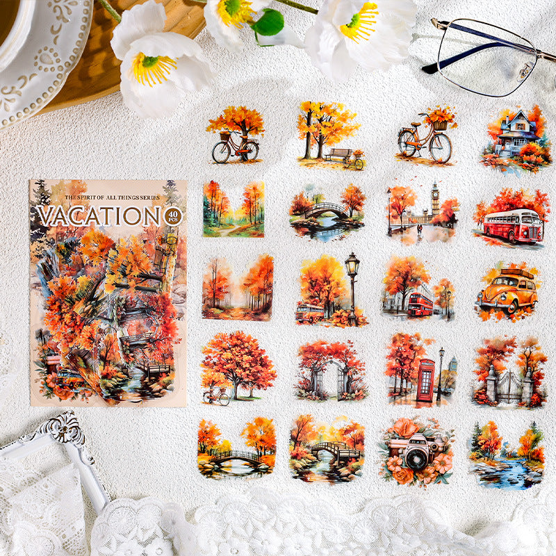 40 Pcs Travel Themed PET Stickers YCJQ