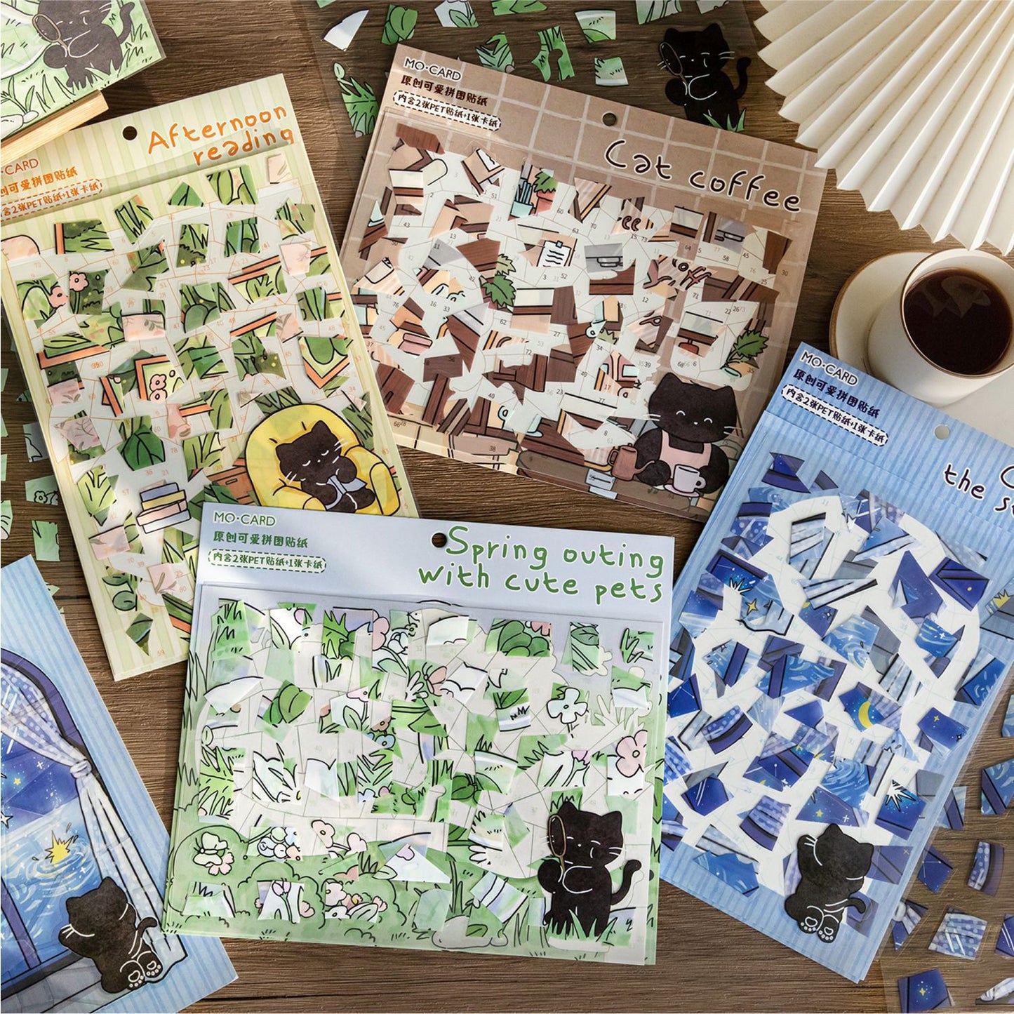 Cat Theme Puzzle Stickers Kti XHMXL