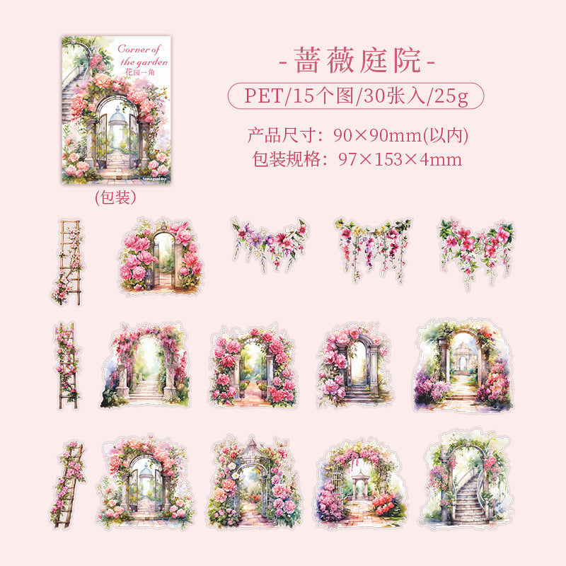 30 Pcs Garden Theme PET Stickers HYYJ