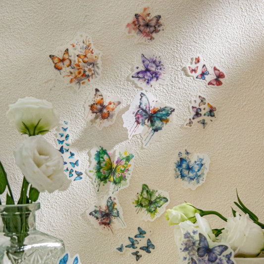 20 Pcs Flower and Butterfly Washi Stickers DRHK