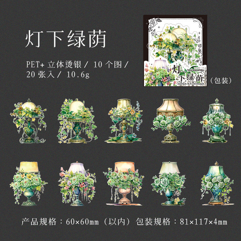 20 Pcs Flowers PET Stickers LYYR