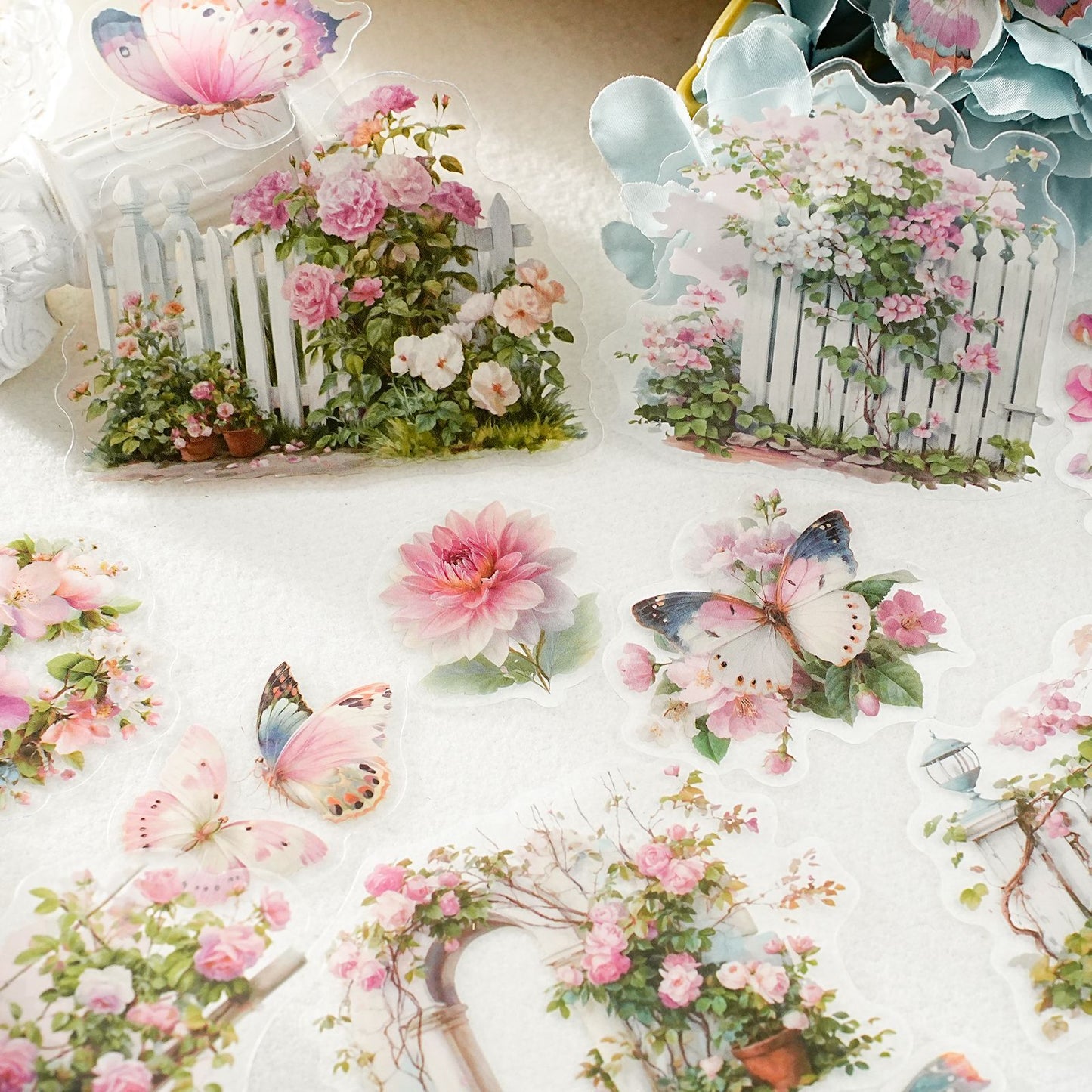 15 Pcs Floral Themed PET Stickers FHLZ