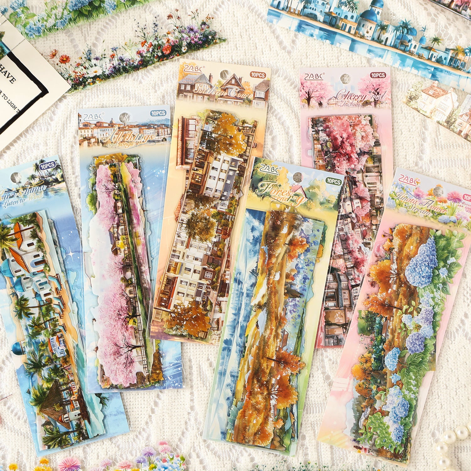 10 Pcs Seasonal Landscape PET Stickers GSZL