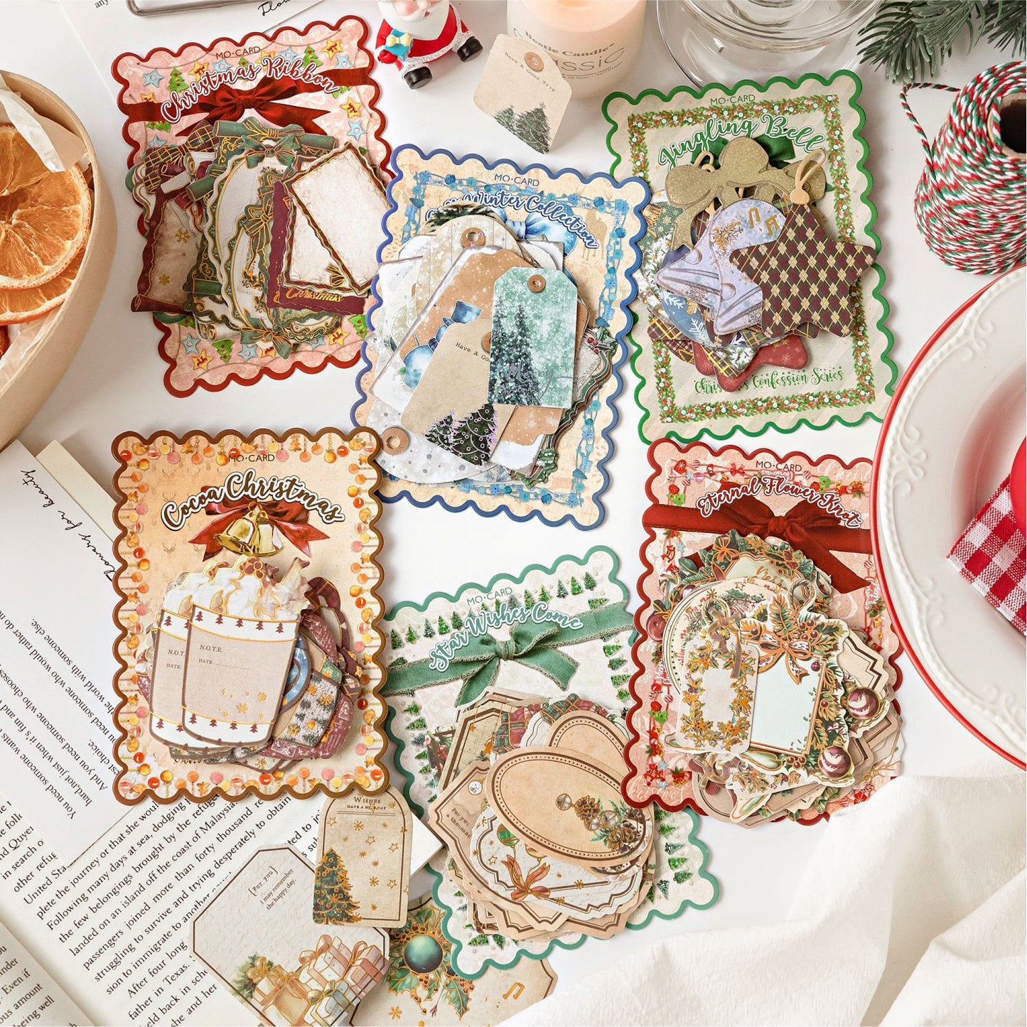 30 Pcs Gold Foil Christmas Themed Stickers SDGB