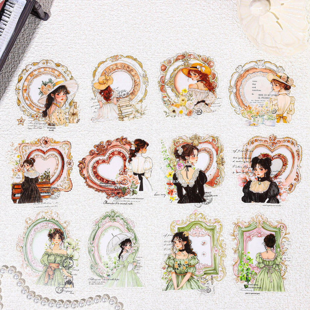 10 Pcs Mirror Girl PET Stickers TDXGRJ