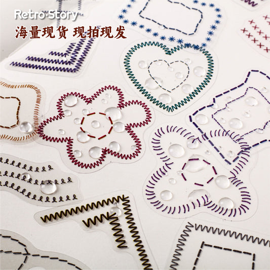 20 Pcs Sewing Patterns PET Stickers XXXL