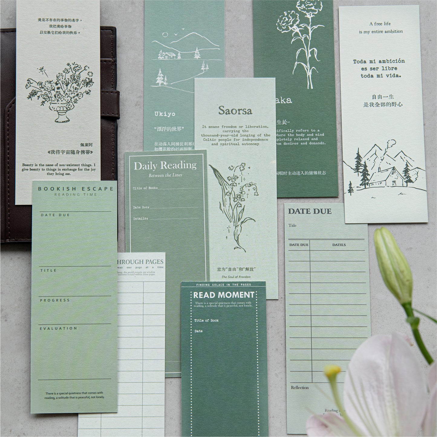 5 Sheets Vintage Paper Bookmark DQSJ