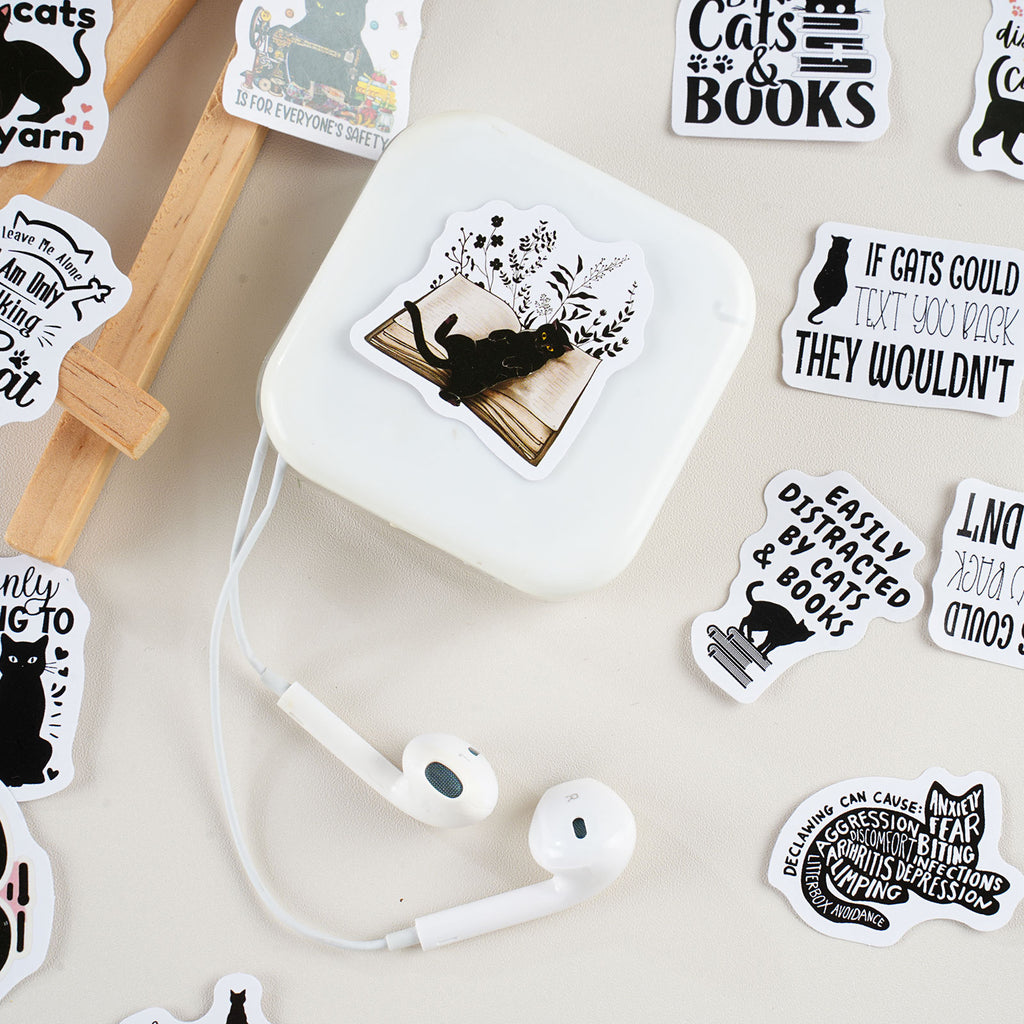 46 Pcs Cat Themed Stickers JYXM