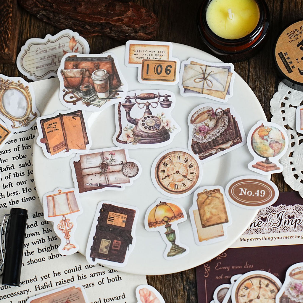 30 Pcs Vintage Journal Stickers SJLY