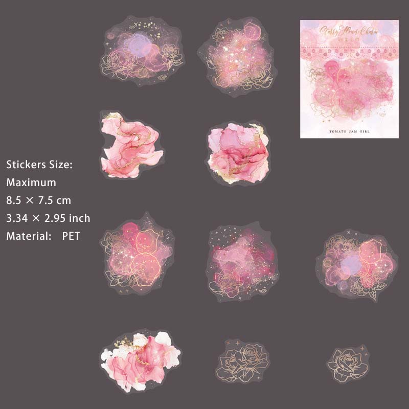 10 Pcs Watercolor Butterfly PET Stickers XGHY
